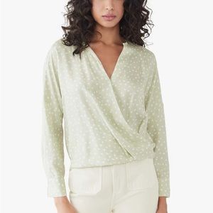 Vince Stone Dot Wrap Blouse